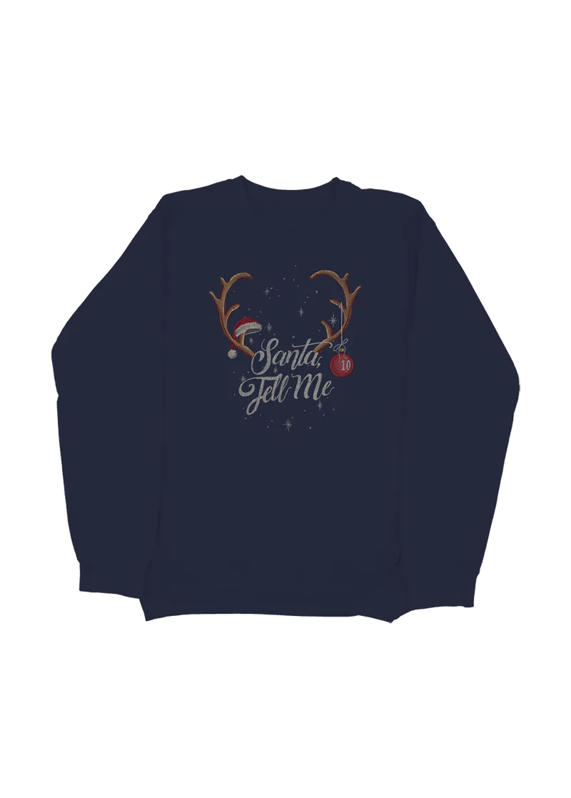 santa tell me tenth anniversary crewneck